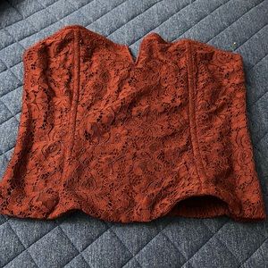 Anthropologie Lace Corset Strapless top